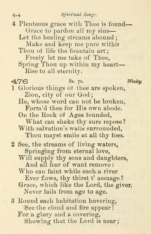 A Choice Selection of Hymns and Spiritual Songs for the use of the Baptist Church and all lovers of song page 427