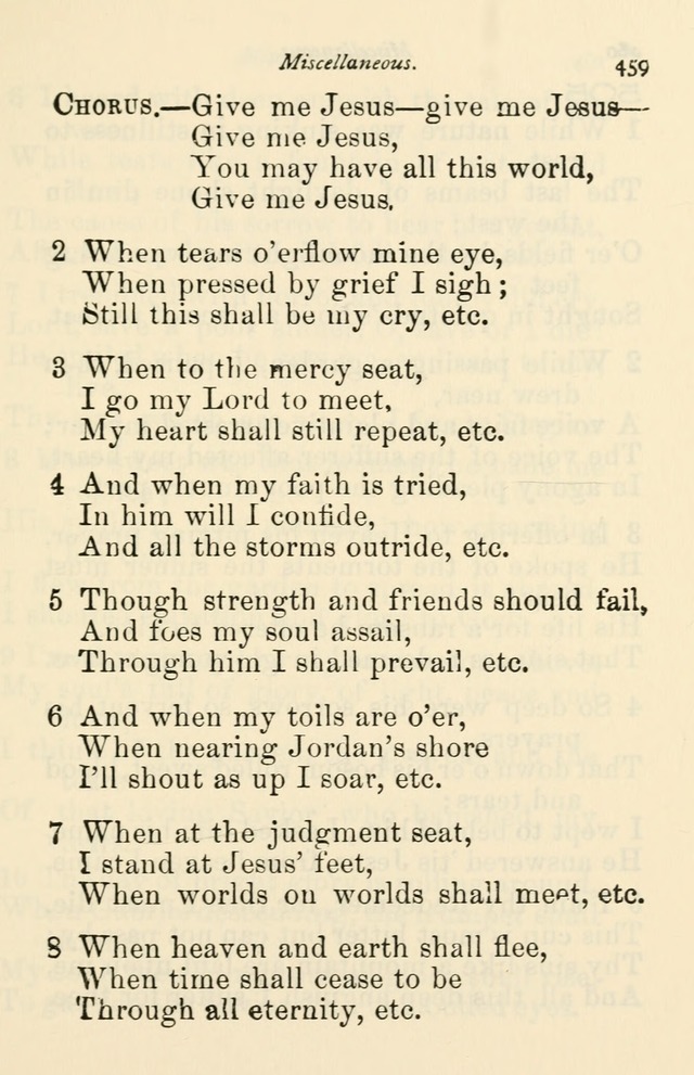 A Choice Selection of Hymns and Spiritual Songs for the use of the Baptist Church and all lovers of song page 462