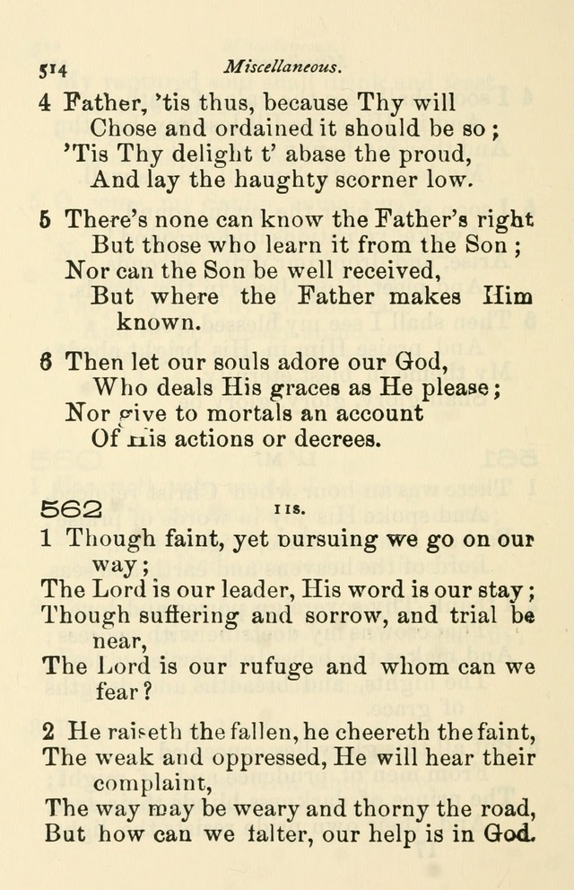 A Choice Selection of Hymns and Spiritual Songs for the use of the Baptist Church and all lovers of song page 517