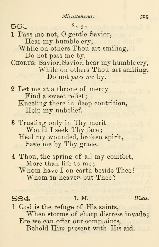 A Choice Selection of Hymns and Spiritual Songs for the use of the Baptist Church and all lovers of song page 518
