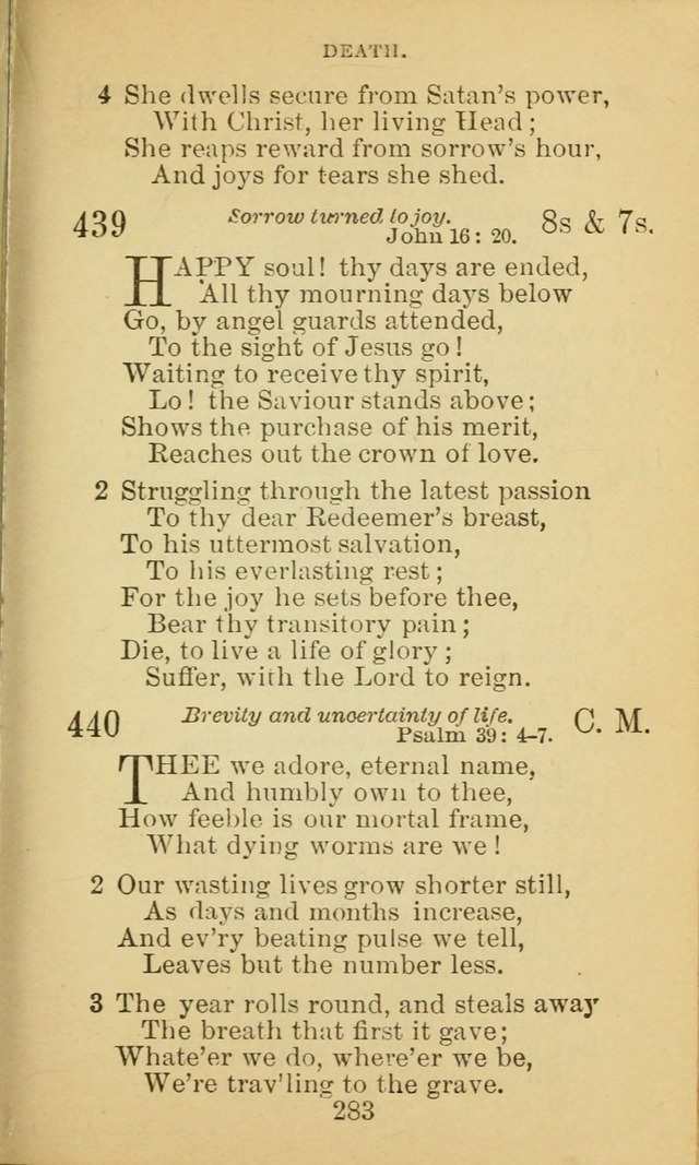 A Collection of Spiritual Hymns: adapted to the Various Kinds of Christian Worship, and especially designed for the use of the Brethren in Christ. 2nd ed. page 285