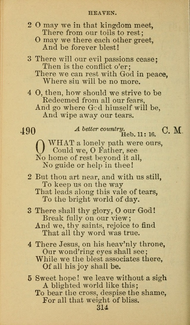 A Collection of Spiritual Hymns: adapted to the Various Kinds of Christian Worship, and especially designed for the use of the Brethren in Christ. 2nd ed. page 316