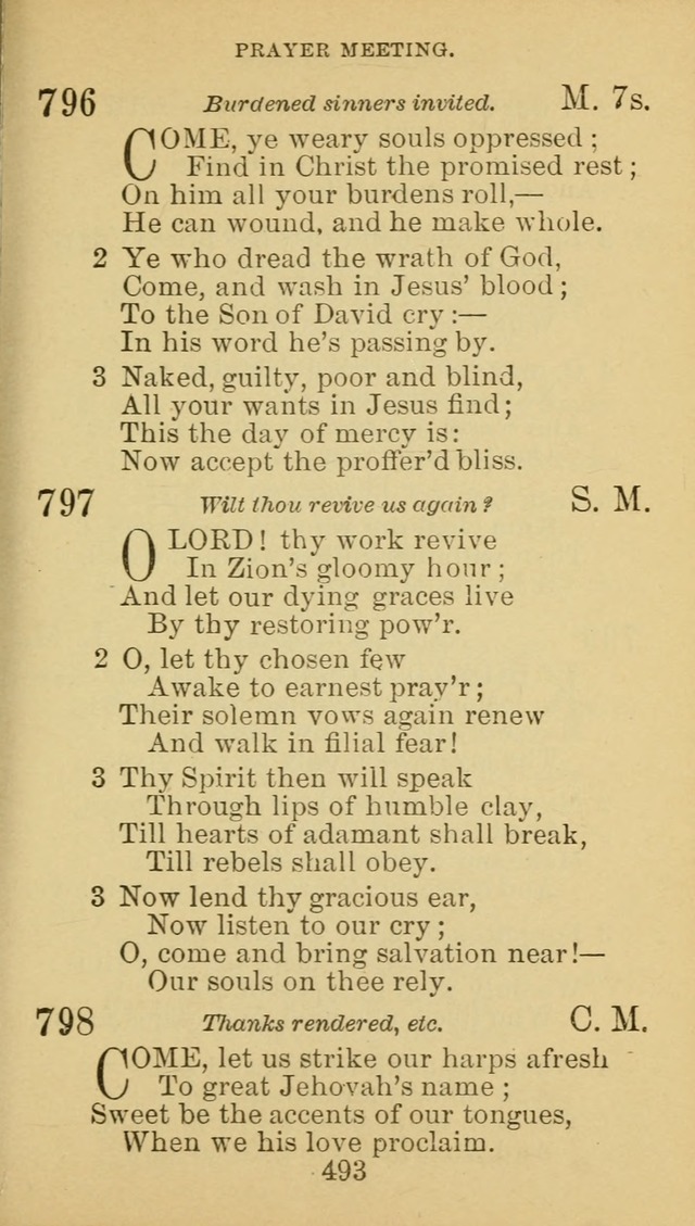 A Collection of Spiritual Hymns: adapted to the Various Kinds of Christian Worship, and especially designed for the use of the Brethren in Christ. 2nd ed. page 497