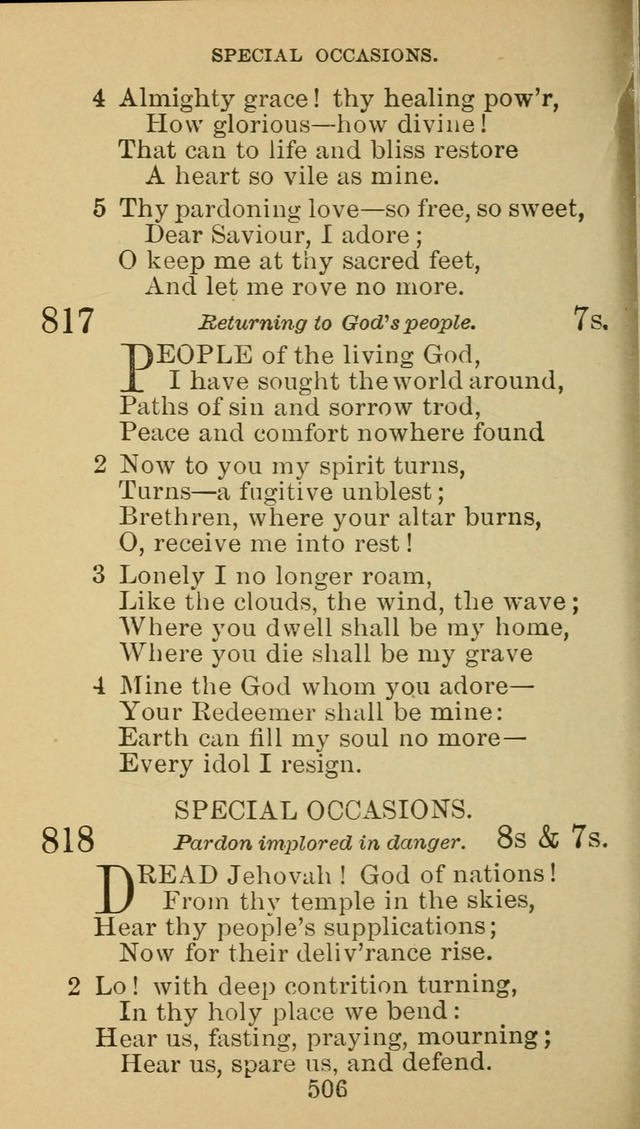 A Collection of Spiritual Hymns: adapted to the Various Kinds of Christian Worship, and especially designed for the use of the Brethren in Christ. 2nd ed. page 512