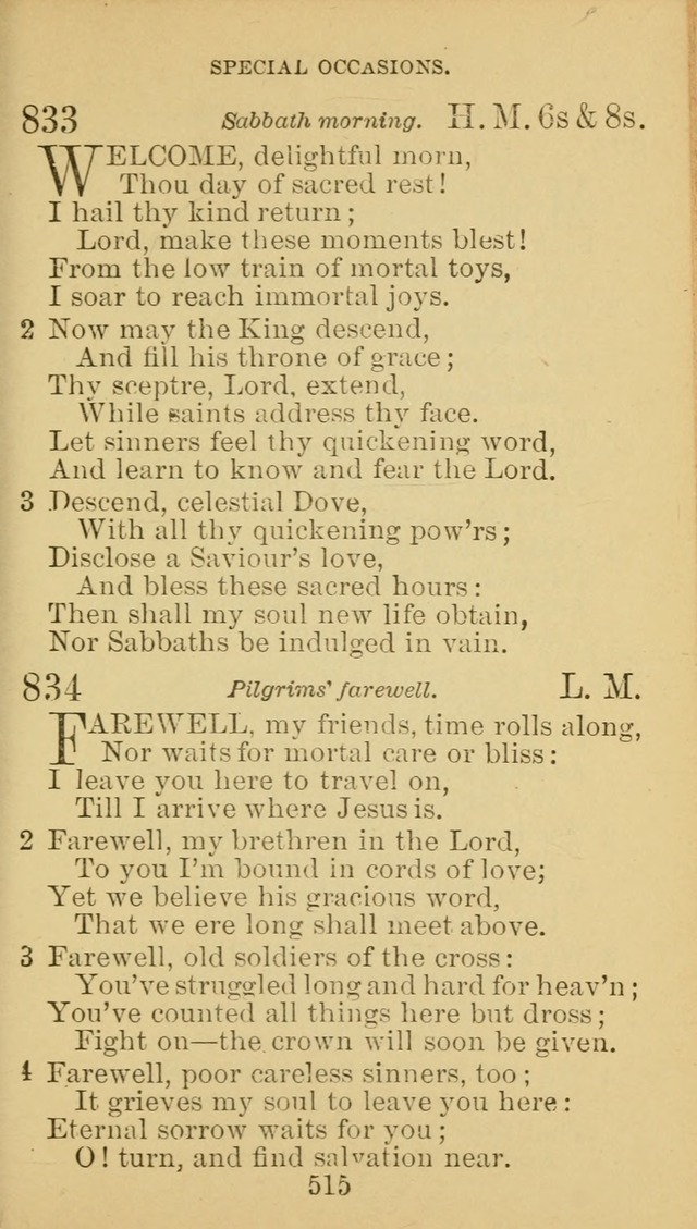 A Collection of Spiritual Hymns: adapted to the Various Kinds of Christian Worship, and especially designed for the use of the Brethren in Christ. 2nd ed. page 521