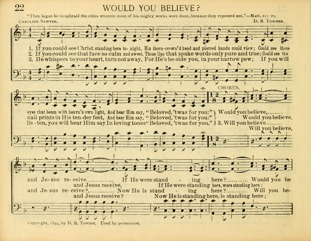 Christ in Song: for all religious services nearly one thousand best gospel hymns, new and old with responsive scripture readings (Rev. and Enl.) page 22