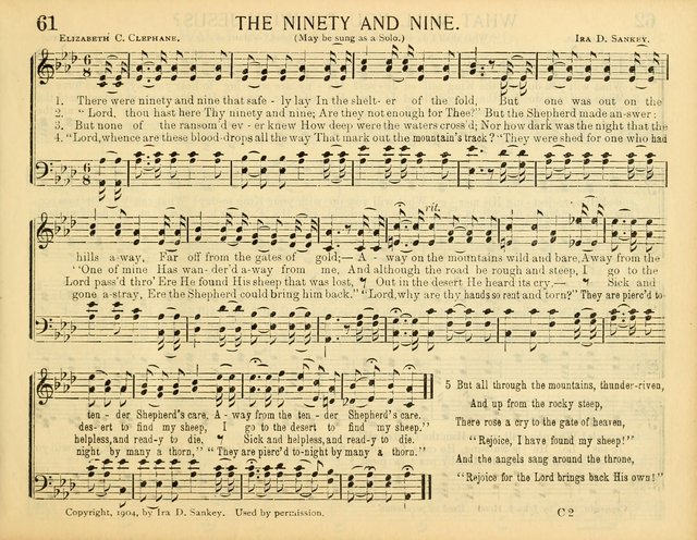 Christ in Song: for all religious services nearly one thousand best gospel hymns, new and old with responsive scripture readings (Rev. and Enl.) page 61