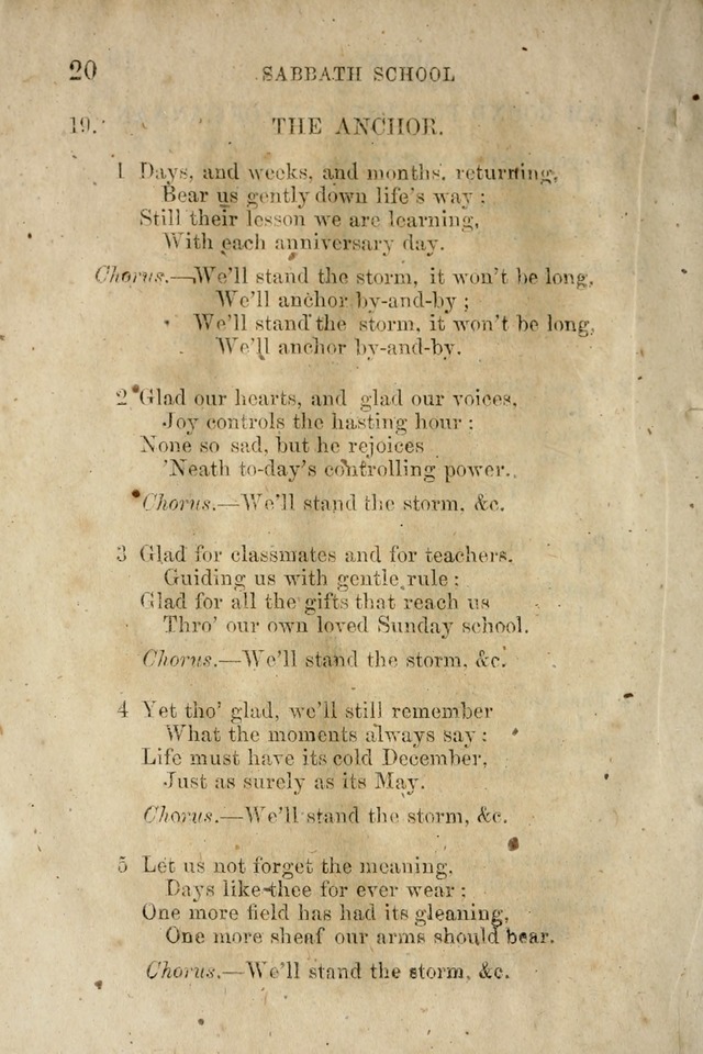 A Collection of Sabbath School Hymns: compiled by a Sabbath School Teacher page 20