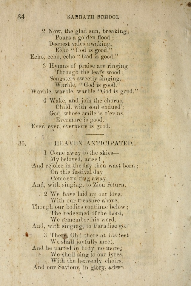 A Collection of Sabbath School Hymns: compiled by a Sabbath School Teacher page 34