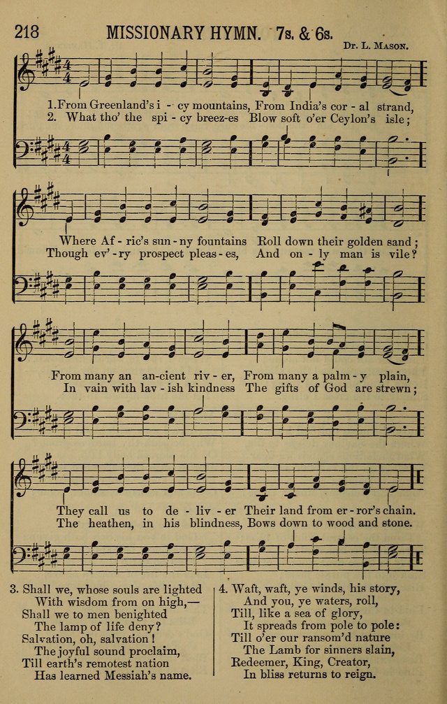 The Devotional Chimes: a choice collection of new and standard hymns and tunes, adapted to all occasions of social worship, family devotions, and congregational singing page 218