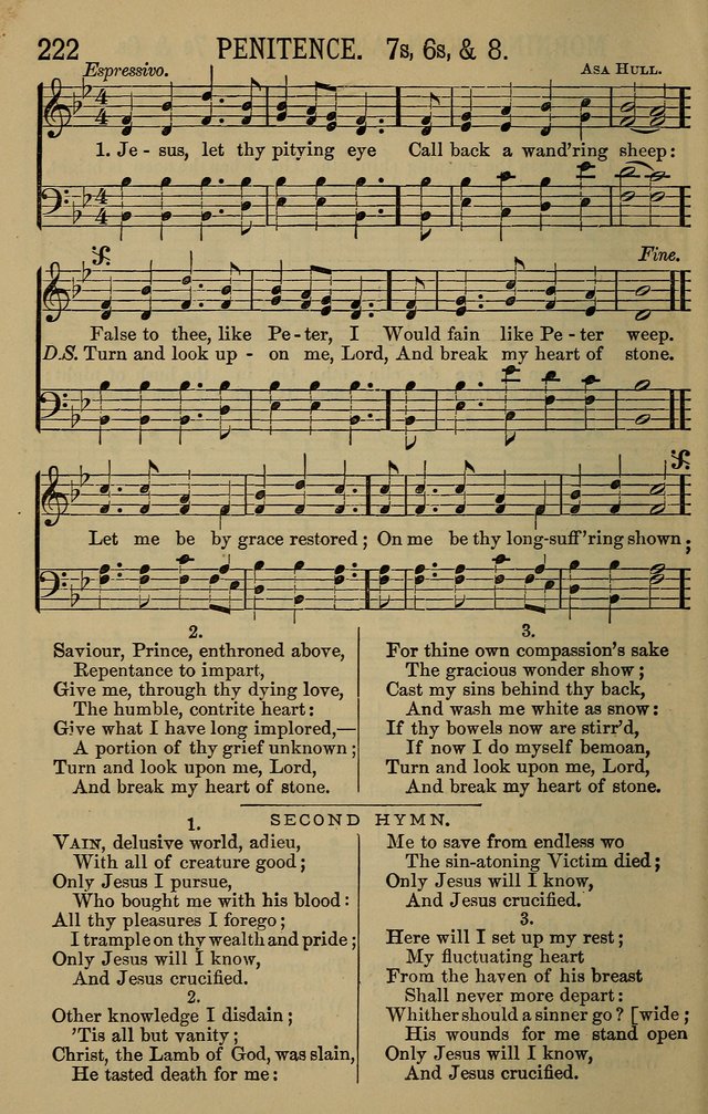 The Devotional Chimes: a choice collection of new and standard hymns and tunes, adapted to all occasions of social worship, family devotions, and congregational singing page 222