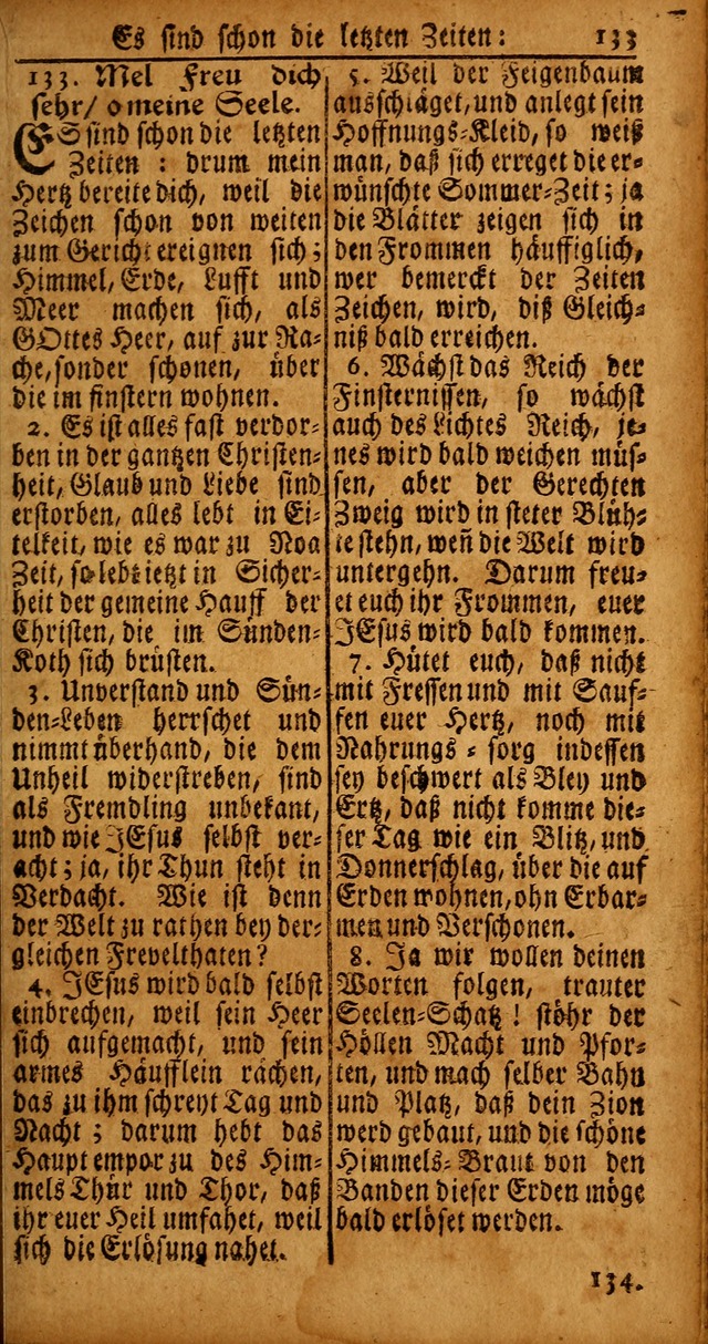 Das Kleine Davidische Psalterspiel der Kinder Zions von alten und neuen auserlesenen Geistes-Gesängen allen wahren heyls-begierigen Säuglingen der Weisheit, insonderheit aber denen Gemeinden des Herrn page 133