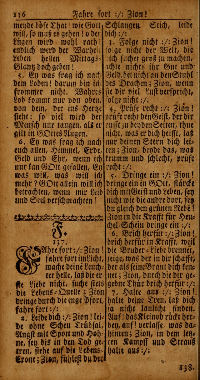 Das Kleine Davidische Psalterspiel der Kinder Zions von alten und neuen auserlesenen Geistes-Gesängen allen wahren heyls-begierigen Säuglingen der Weisheit, insonderheit aber denen Gemeinden des Herrn page 136