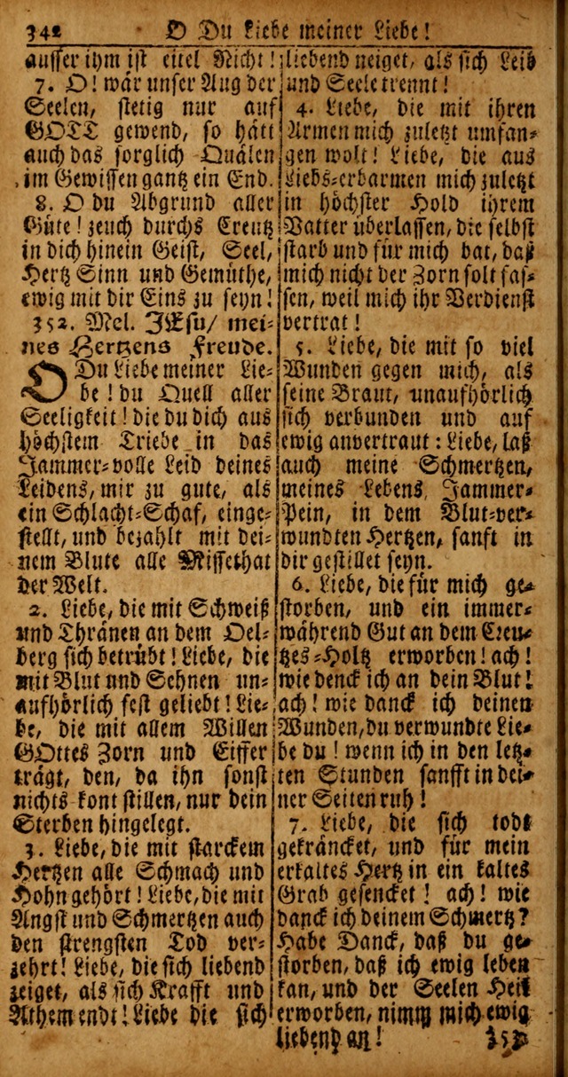Das Kleine Davidische Psalterspiel der Kinder Zions von alten und neuen auserlesenen Geistes-Gesängen allen wahren heyls-begierigen Säuglingen der Weisheit, insonderheit aber denen Gemeinden des Herrn page 342