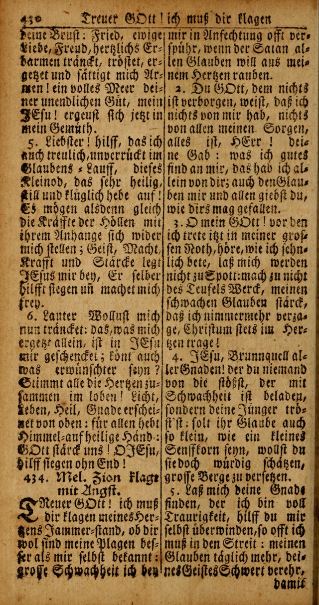 Das Kleine Davidische Psalterspiel der Kinder Zions von alten und neuen auserlesenen Geistes-Gesängen allen wahren heyls-begierigen Säuglingen der Weisheit, insonderheit aber denen Gemeinden des Herrn page 430