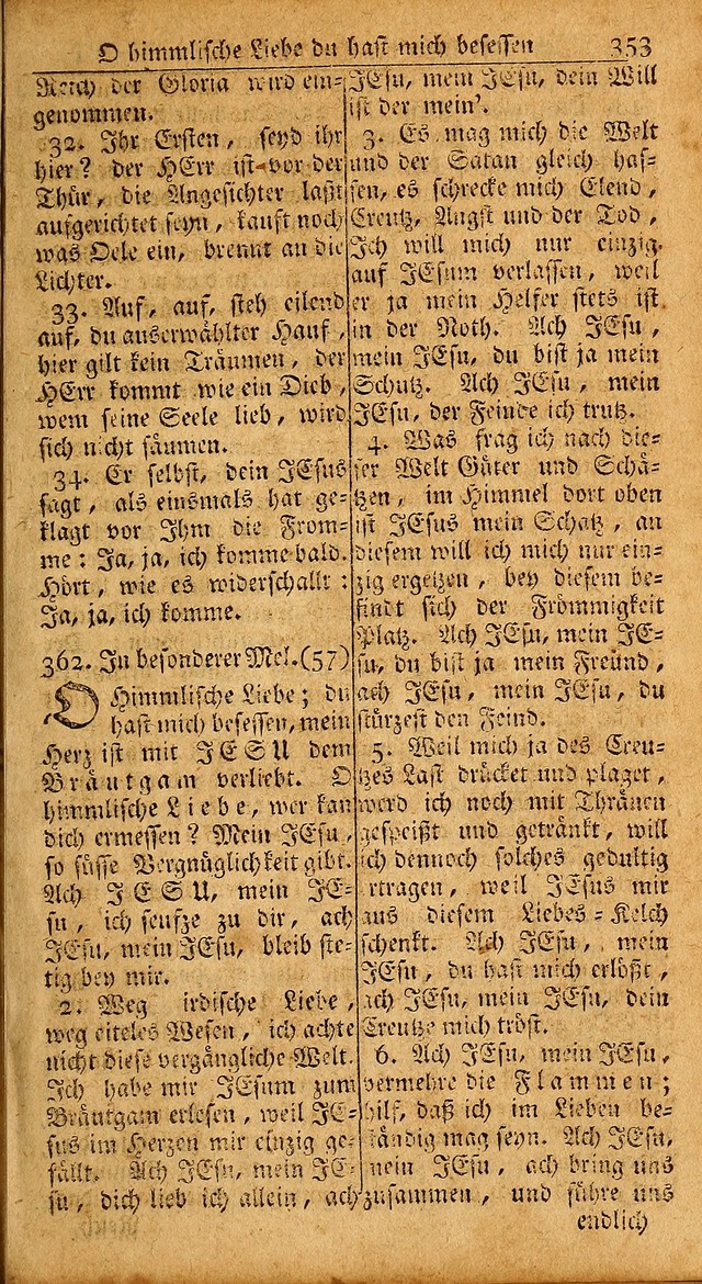 Das Kleine Davidische Psalterspiel der Kinder Zions: von alten und neuen auserlesenen Geistes-Gesängen allen wahren heils-begierigen säuglingen der weisheit, infonderheit aber denen Gemeinden ... page 353