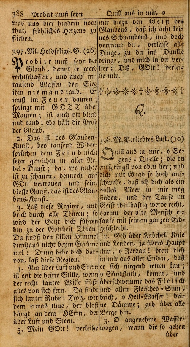Das Kleine Davidische Psalterspiel der Kinder Zions: von alten und neuen auserlesenen Geistes-Gesängen allen wahren heils-begierigen säuglingen der weisheit, infonderheit aber denen Gemeinden ... page 388