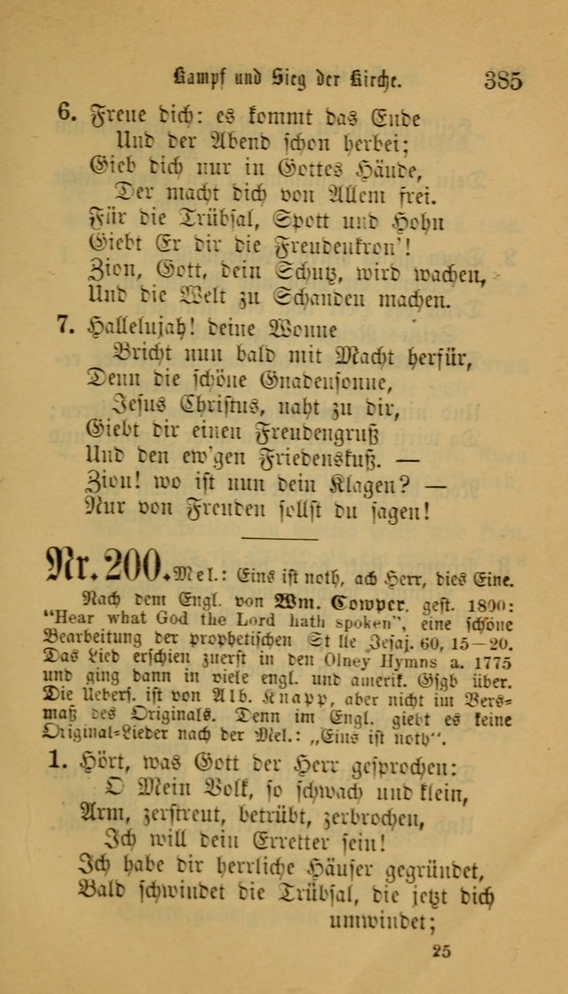 Deutsches Gesangbuch: eine auswahl geistlicher Lieder aus allen Zeiten der Christlichen Kirche für kirchliche und häusliche Gebrauch (Neue, verb. und verm. Aufl) page 385