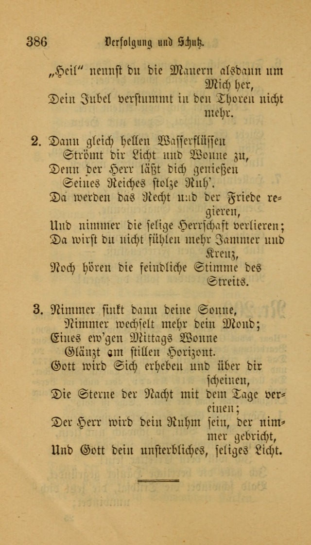 Deutsches Gesangbuch: eine auswahl geistlicher Lieder aus allen Zeiten der Christlichen Kirche für kirchliche und häusliche Gebrauch (Neue, verb. und verm. Aufl) page 386