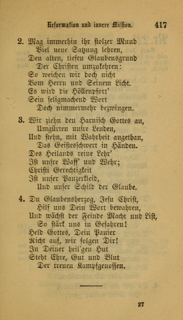 Deutsches Gesangbuch: eine auswahl geistlicher Lieder aus allen Zeiten der Christlichen Kirche für kirchliche und häusliche Gebrauch (Neue, verb. und verm. Aufl) page 417