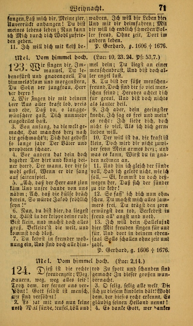 Deutsches Gesangbuch für die Evangelisch-Luterische Kirche in den Vereinigten Staaten: herausgegeben mit kirchlicher Genehmigung (22nd aufl.) page 71