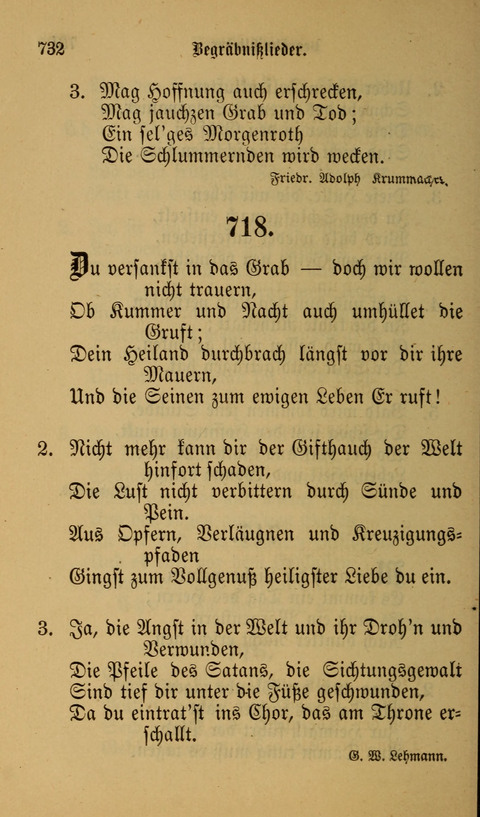 Die Glaubensharfe: Gesangbuch der deutschen Baptisten-Gemeinden. Herausgegeben auf Beschluß der Bundeskonferenz der Deutchen Baptisten-Gemeinden von America page 732