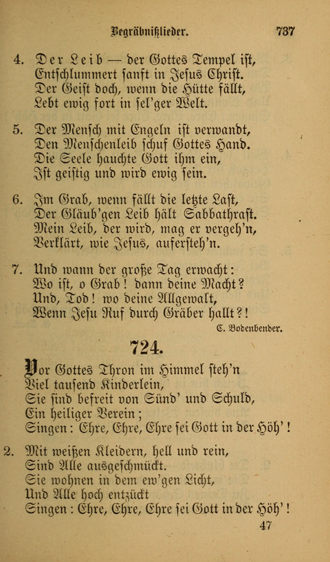Die Glaubensharfe: Gesangbuch der deutschen Baptisten-Gemeinden. Herausgegeben auf Beschluß der Bundeskonferenz der Deutchen Baptisten-Gemeinden von America page 737