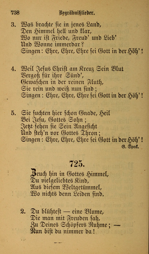 Die Glaubensharfe: Gesangbuch der deutschen Baptisten-Gemeinden. Herausgegeben auf Beschluß der Bundeskonferenz der Deutchen Baptisten-Gemeinden von America page 738