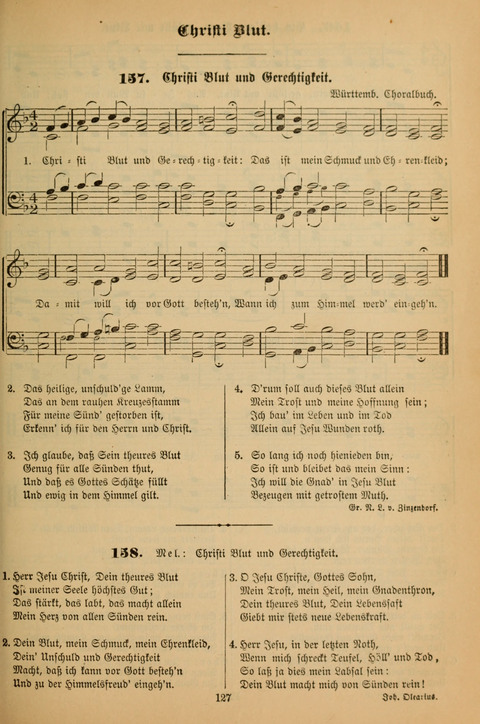 Die Glaubensharfe (With Melodies): Gesangbuch der deutschen Baptisten-Gemeinden. Herausgegeben auf Beschluß der Bundeskonferenz der Deutchen Baptisten-Gemeinden von America (2. ed) page 127