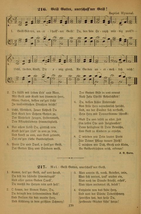 Die Glaubensharfe (With Melodies): Gesangbuch der deutschen Baptisten-Gemeinden. Herausgegeben auf Beschluß der Bundeskonferenz der Deutchen Baptisten-Gemeinden von America (2. ed) page 170