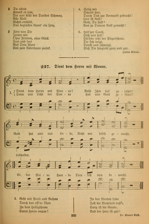 Die Glaubensharfe (With Melodies): Gesangbuch der deutschen Baptisten-Gemeinden. Herausgegeben auf Beschluß der Bundeskonferenz der Deutchen Baptisten-Gemeinden von America (2. ed) page 203