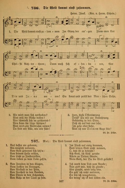 Die Glaubensharfe (With Melodies): Gesangbuch der deutschen Baptisten-Gemeinden. Herausgegeben auf Beschluß der Bundeskonferenz der Deutchen Baptisten-Gemeinden von America (2. ed) page 527