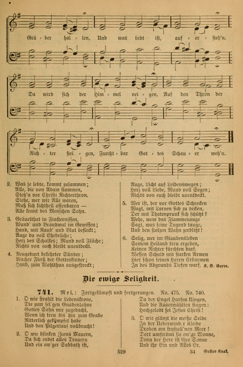 Die Glaubensharfe (With Melodies): Gesangbuch der deutschen Baptisten-Gemeinden. Herausgegeben auf Beschluß der Bundeskonferenz der Deutchen Baptisten-Gemeinden von America (2. ed) page 529
