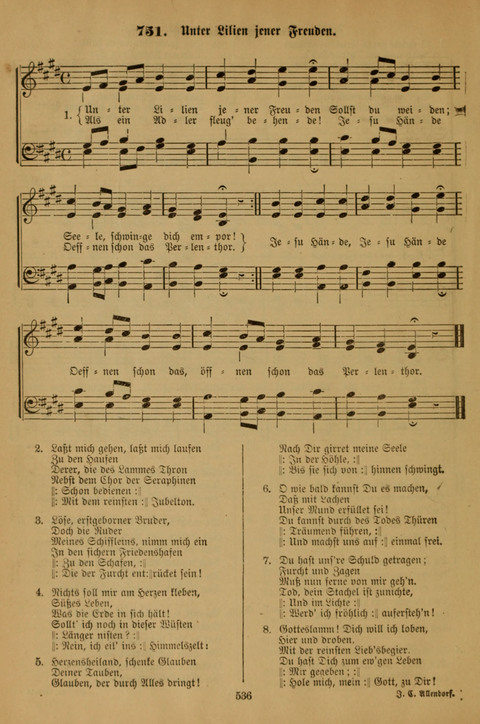 Die Glaubensharfe (With Melodies): Gesangbuch der deutschen Baptisten-Gemeinden. Herausgegeben auf Beschluß der Bundeskonferenz der Deutchen Baptisten-Gemeinden von America (2. ed) page 536