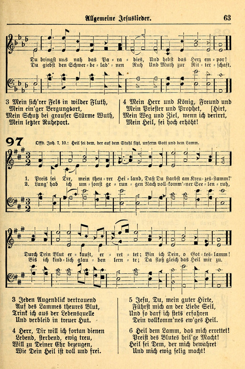 Deutsches Lieder- und Melodienbuch: mit einem Anhang englisher Lieder page 63