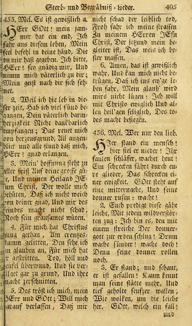 Das Geistliche Saitenspiel: oder, Eine Sammlung auserlesener, erbaulicher, geistreicher Lieder zum Gebrauch aller Gottliebenden Seelen, insonderheit für dei Gemeinen der Evangelischen... (1st Aufl.) page 405
