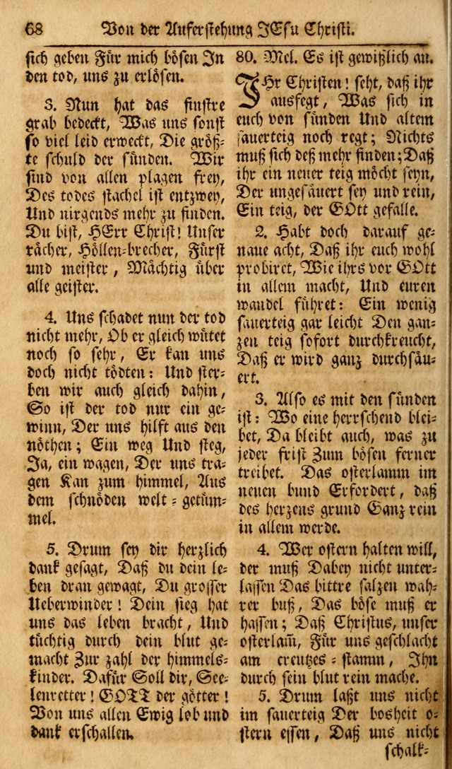 Das Geistliche Saitenspiel: oder, Eine Sammlung auserlesener, erbaulicher, geistreicher Lieder zum Gebrauch aller Gottliebenden Seelen, insonderheit für dei Gemeinen der Evangelischen... (1st Aufl.) page 68