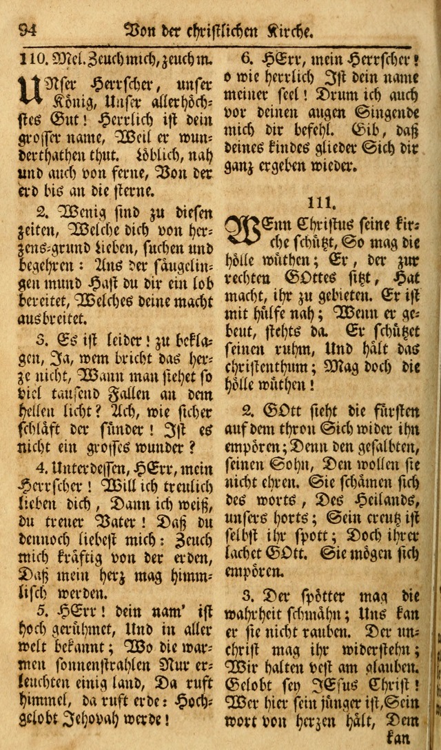 Das Geistliche Saitenspiel: oder, Eine Sammlung auserlesener, erbaulicher, geistreicher Lieder zum Gebrauch aller Gottliebenden Seelen, insonderheit für dei Gemeinen der Evangelischen... (1st Aufl.) page 94