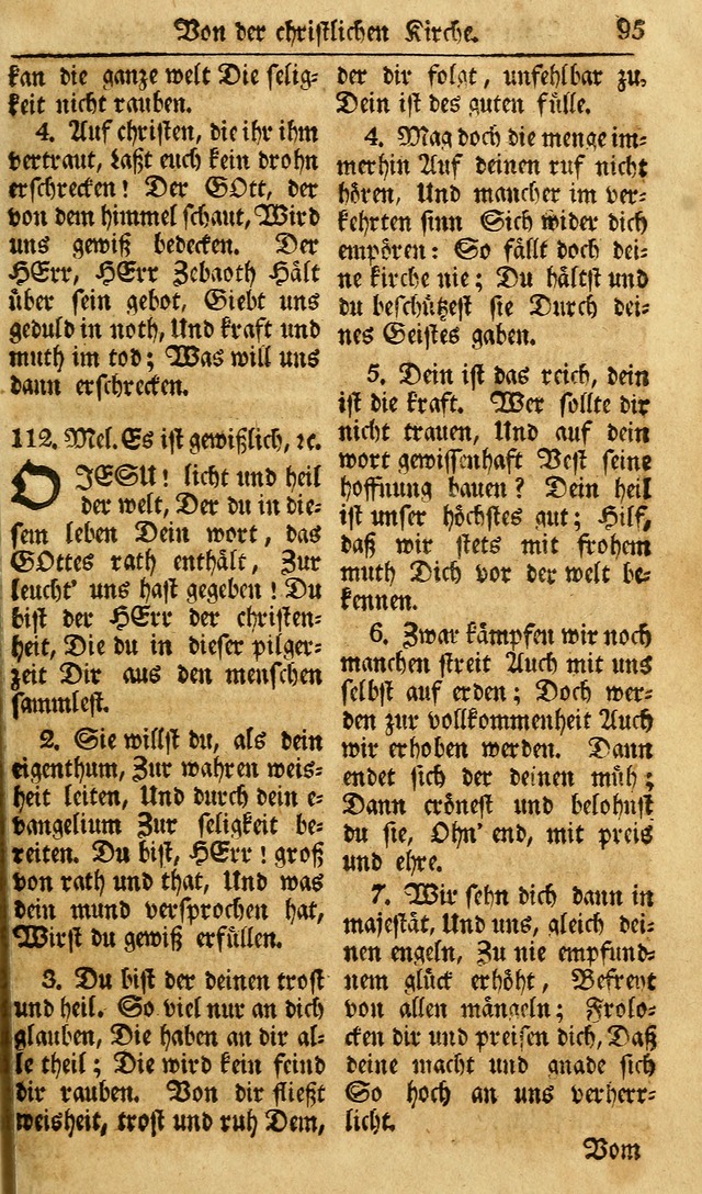 Das Geistliche Saitenspiel: oder, Eine Sammlung auserlesener, erbaulicher, geistreicher Lieder zum Gebrauch aller Gottliebenden Seelen, insonderheit für dei Gemeinen der Evangelischen... (1st Aufl.) page 95