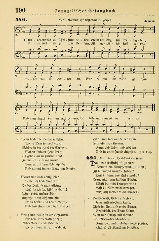 Evangelisches Gesangbuch mit vierstimmigen Melodien: für den öffentlichen und häuslichen Gottesdienst page 190