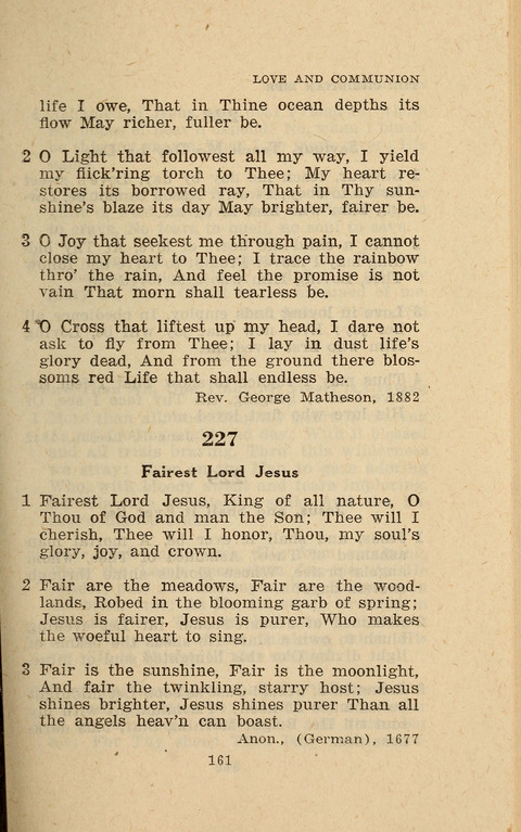 The Evangelical Hymnal. Text edition page 161