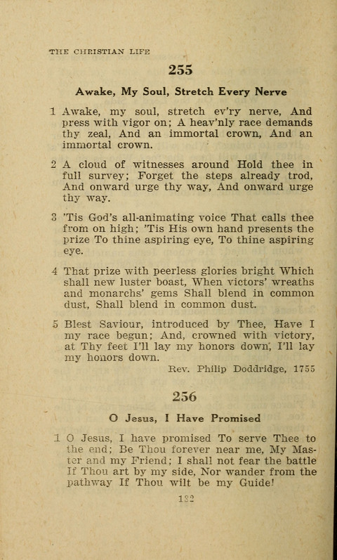 The Evangelical Hymnal. Text edition page 182