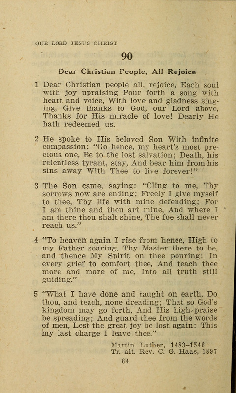 The Evangelical Hymnal. Text edition page 64
