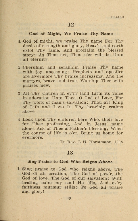 The Evangelical Hymnal. Text edition page 9