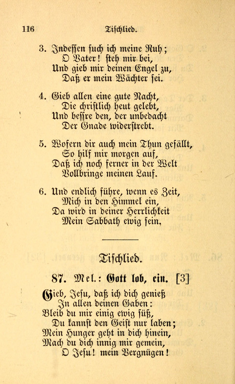 Eine Kleine Lieder-Sammlung: zum Allgemeinen Gebrauch des Wahren Gottes- dienstes, für die Gemeinde Gottes page 116