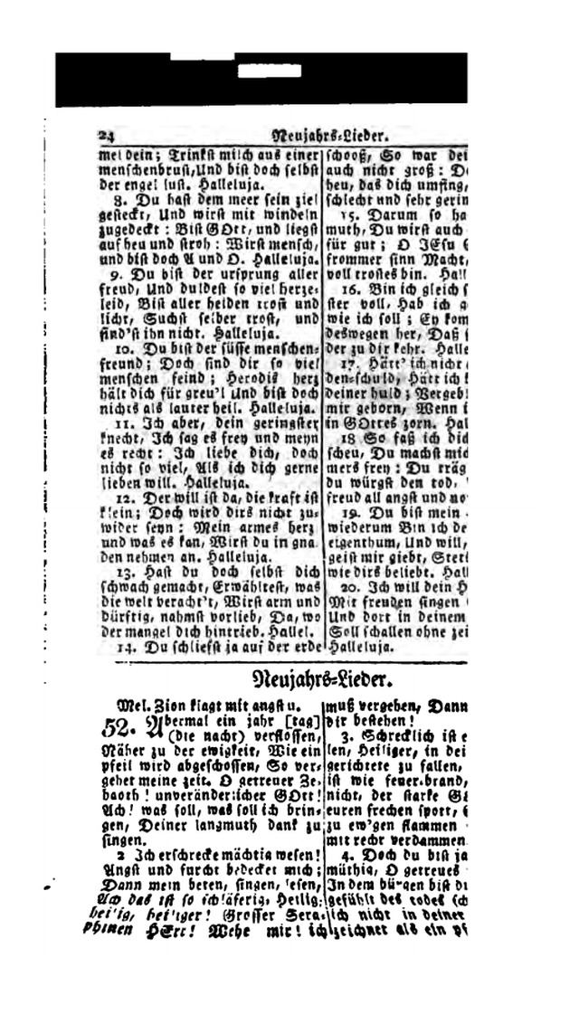 Erbauliche Lieder-Sammlung: zum gottestdienstlichen Gebrauch in den Vereinigten Evangelische-Lutherischen Gemeinen in Pennsylvanien und den benachbarten Staaten (Die Achte verm. ... Aufl.) page 24