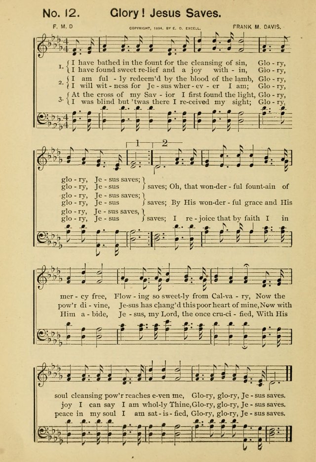Excellent Songs: for the Church and Sunday School page 12
