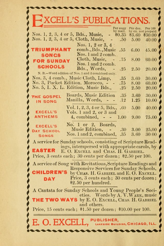 Excellent Songs: for the Church and Sunday School page 160