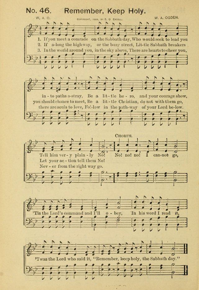 Excellent Songs: for the Church and Sunday School page 46