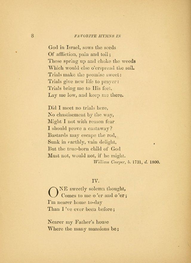 Favorite Hymns: in their original form page 8